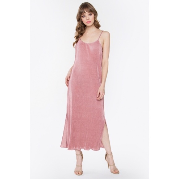 Sugarlips Pink Giselle Pleated Maxi Dress - Picture 1 of 5